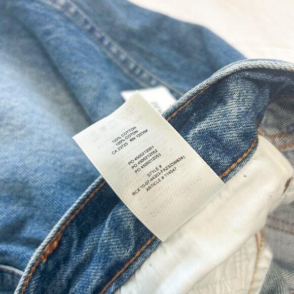 NWT Aritzia Denim Forum ’90s High Rise Pencil Maxi Jean Skirt Slit Blue Size 27 - Picture 6 of 10